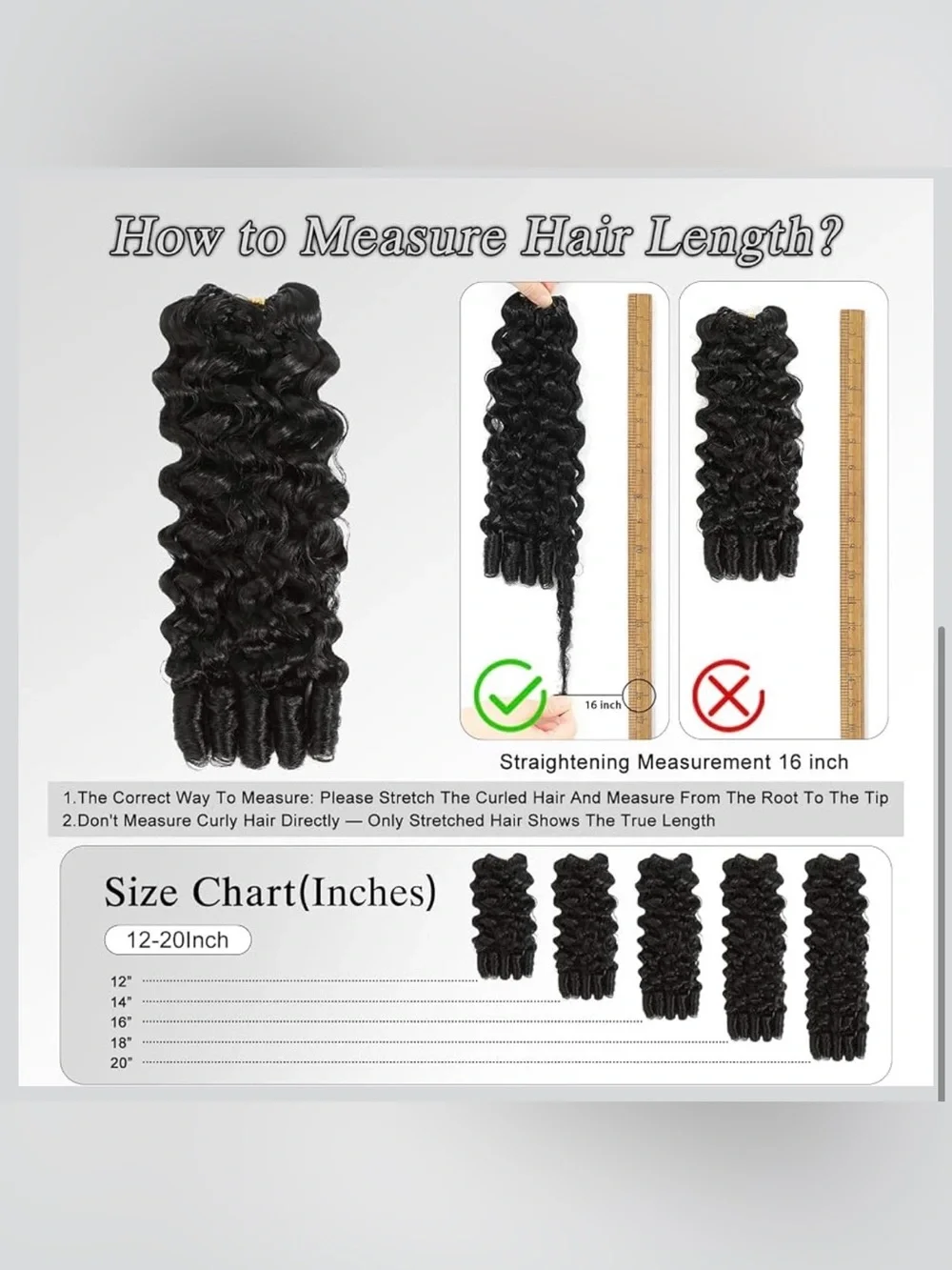 Burmese Curly Human Hair Crochet Human Crochet Hair 16 Inch Pre-separated